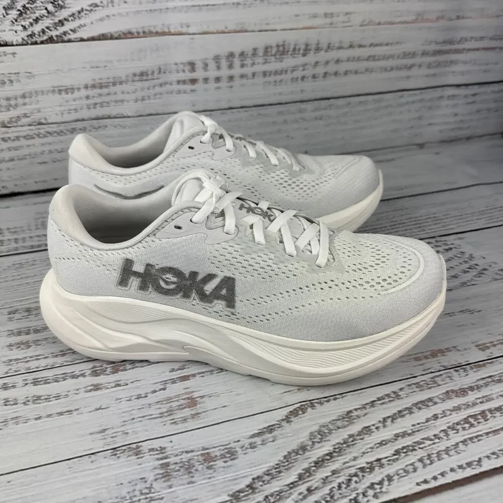 HOKA Rincon 4 Womens 8B Running Shoes White Silver